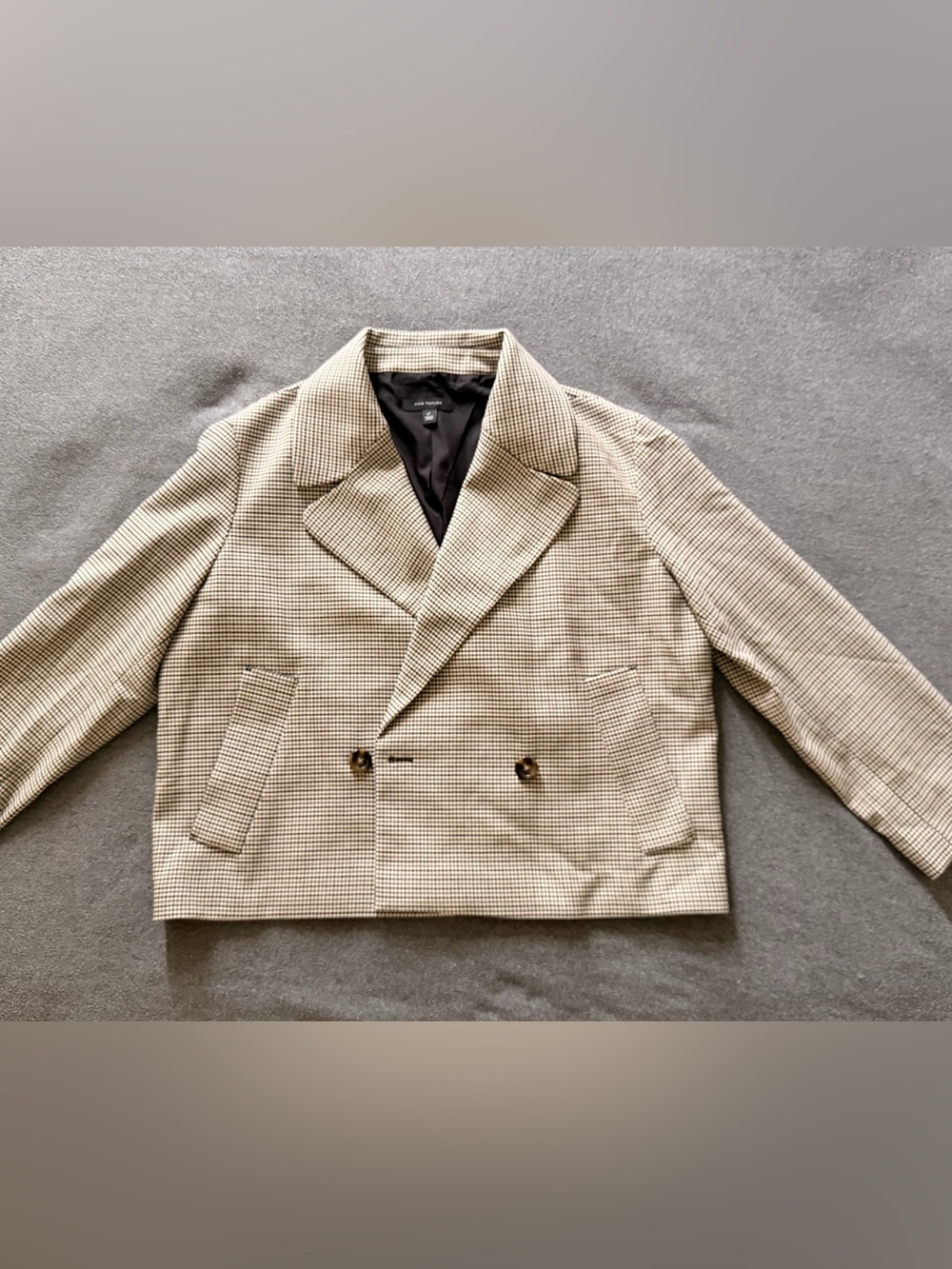 Women’s Ann Taylor Checked Cropped Blazer